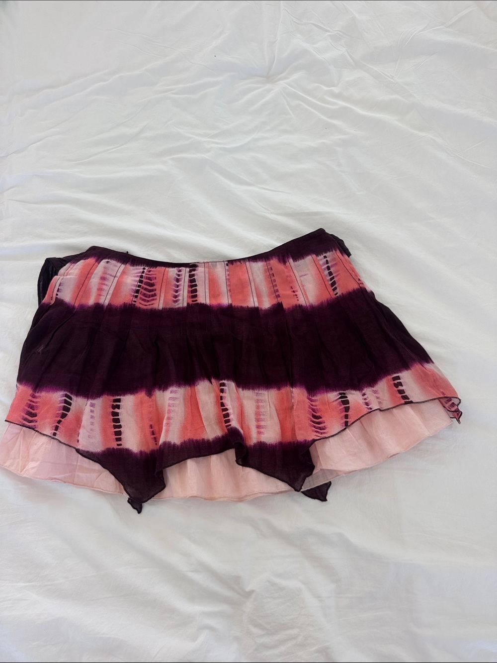 Tie-Dye Ruffled flowy Mini Skirt from Free People